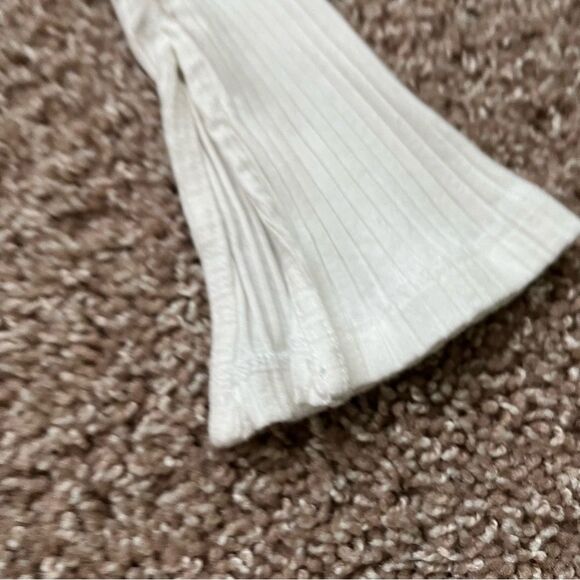 Silence + Noise Off Shoulder Ribbed Mini Bell Sleeve Cropped Fitted Sweater - Picture 6 of 12